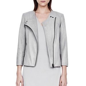 HELMET LANG COLLARLESS OXUM LEATHER LACE JACKET L